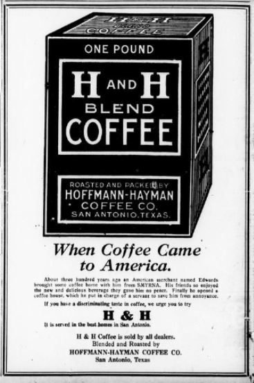 *San Antonio Express*, 1 November 1920 — H and H Blend advertisement
